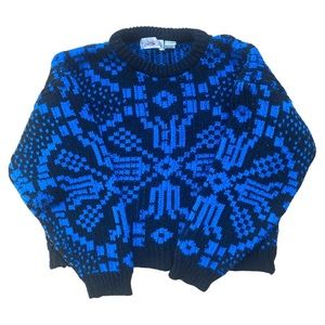 Vinatage 80s geometric knit sweater